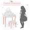 Kids Vanity Princess Makeup Dressing Table Stool Set with Mirror and Drawer